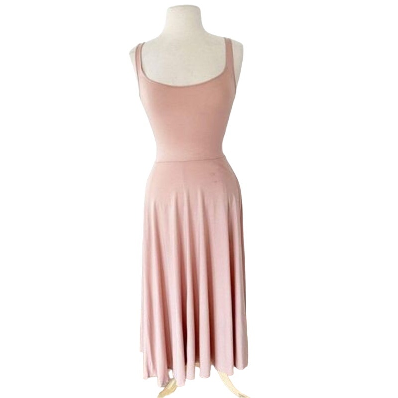 Reformation Midi Tank Dress Fit and Flare Size Small Blush Pink NWT Sleeveless