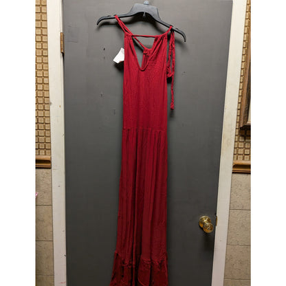 Caslon Red Maxi Evening Formal Halter Top Dress Size Medium New Prom
