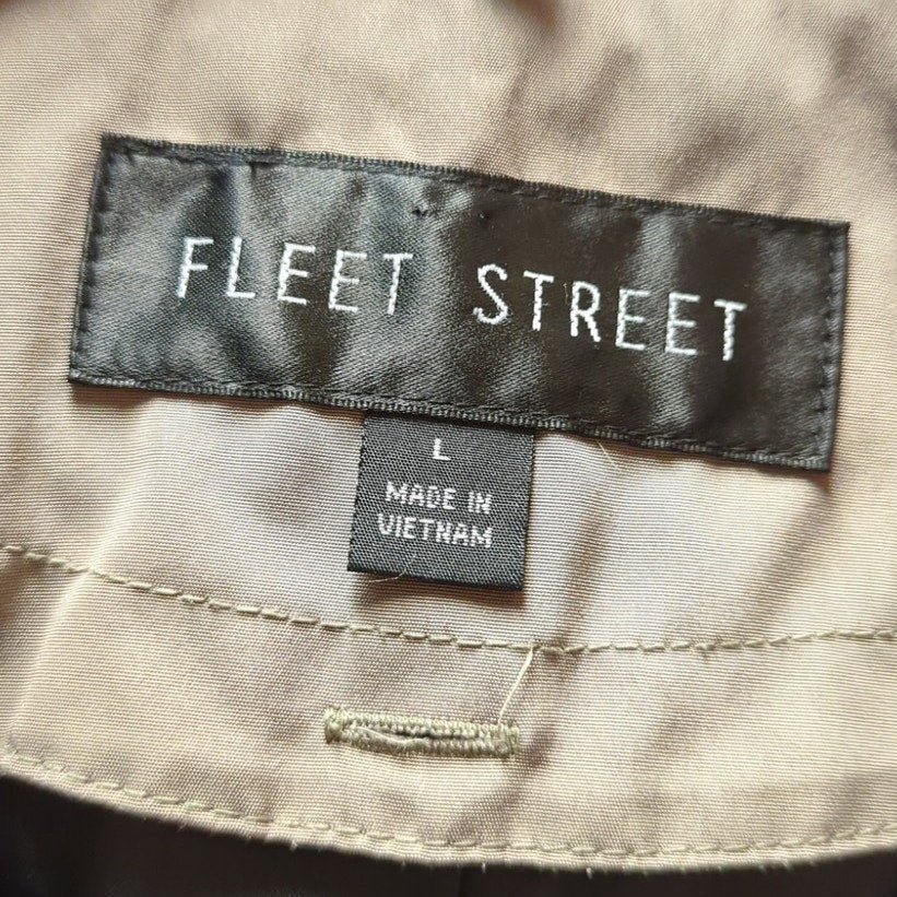 Fleet Street Black Utility Rain Jacket Button Down Size Large Travel Packable