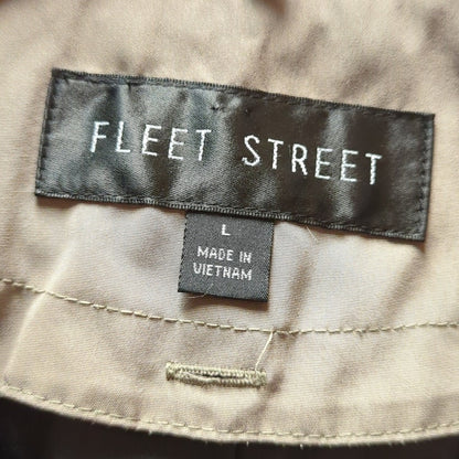 Fleet Street Black Utility Rain Jacket Button Down Size Large Travel Packable