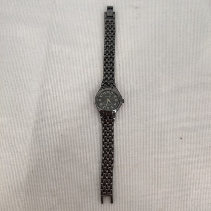 Vintage Sharp Stainless Steel Watch Black Dial Ladies Timepiece Repair/Parts