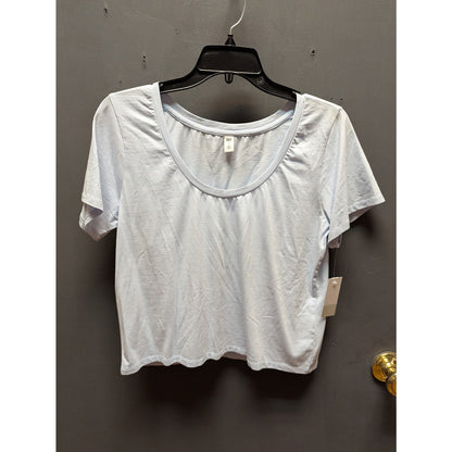 BP. blue casual Blouse crop top short sleeve casual T-shirt Tee short sleeve 1X