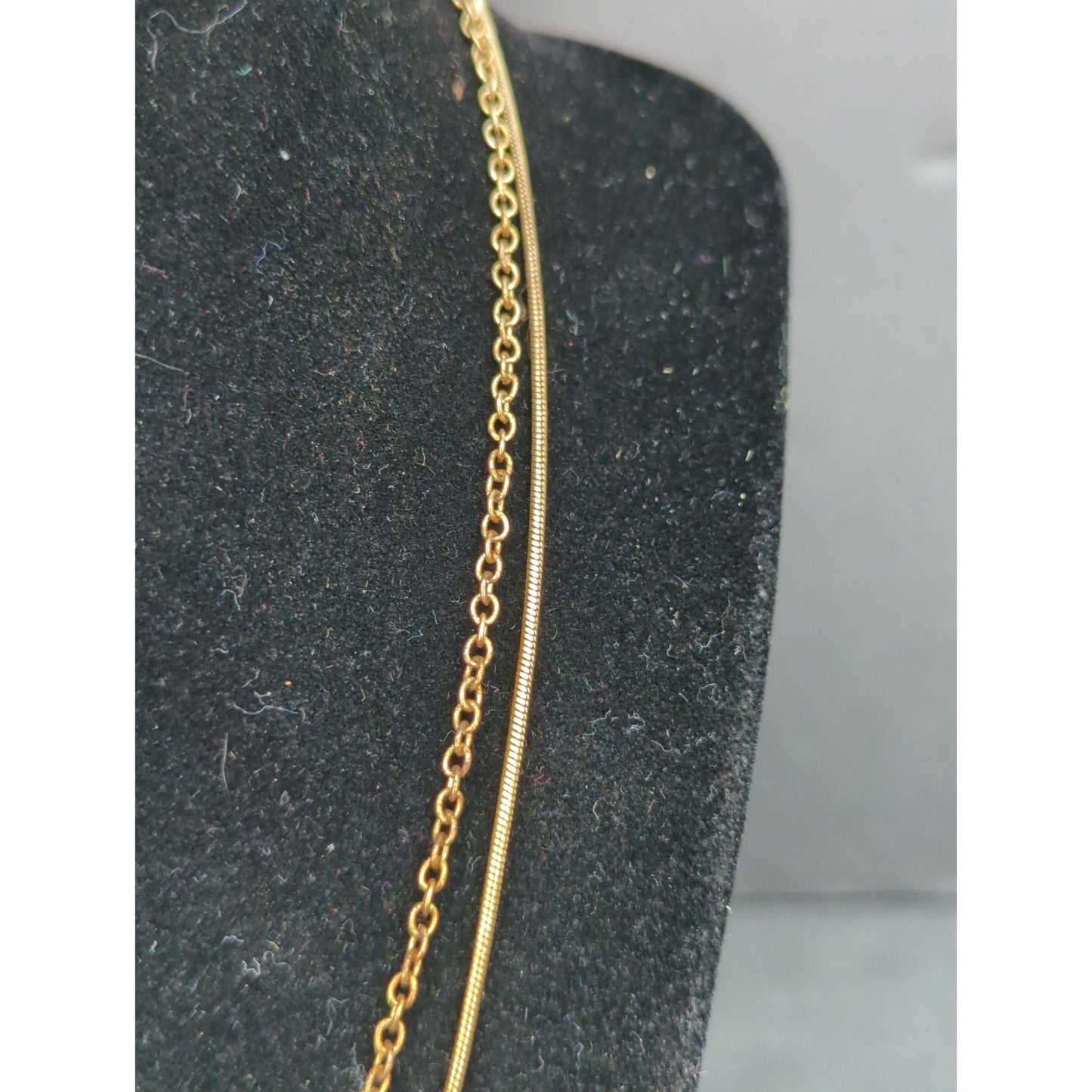Vintage 1980s Gold Tone Layered Multi Strand Chain Necklace Glam Minimalist Chic