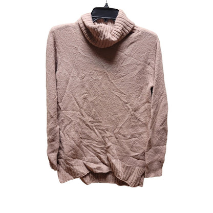 BP Women's Turtleneck Tunic Sweater in Pink Adobe Size XS Oversized side slits