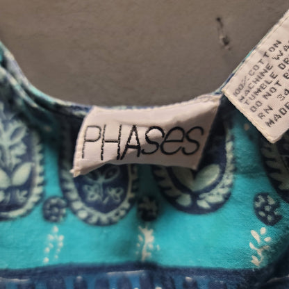 Vintage Phases XL short sleeve paisley housedress pockets cozy cotton kaftan