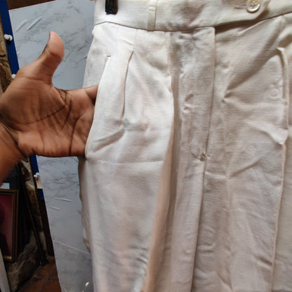 Liz Claiborne Collection White Pleated Lined Trousers Size 4