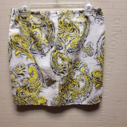 Ann Taylor NEW madison skirt yellow white paisley Size 2 Summer Casual