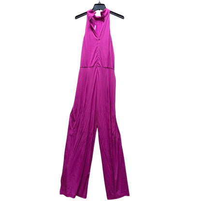 Alexia Admor Size 12 NEW Hot Pink sleeveless halter top jumpsuit Casual Cocktail