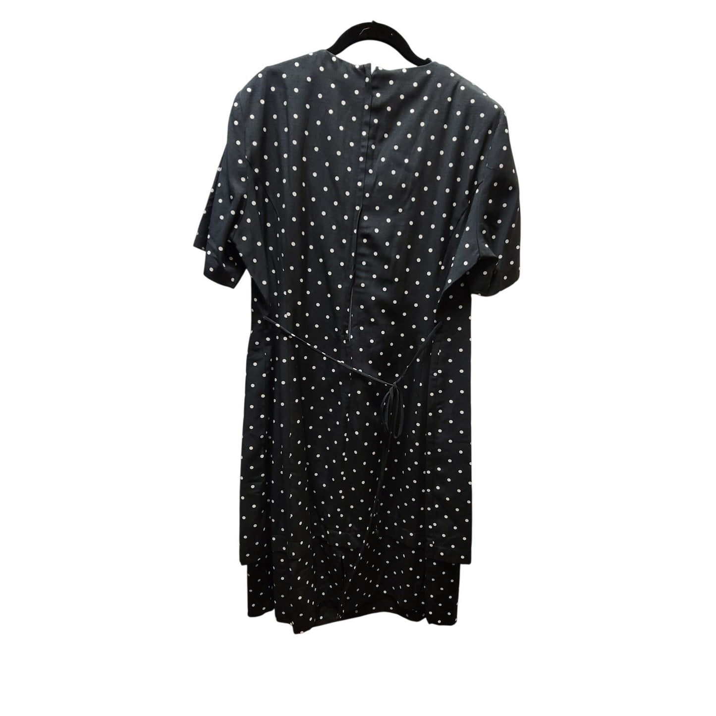 Sherri Martin Size 16W Black White Polka Dot Dress short Sleeve Knee Length 80's