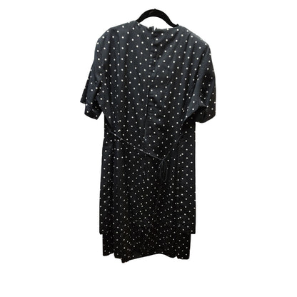 Sherri Martin Size 16W Black White Polka Dot Dress short Sleeve Knee Length 80's