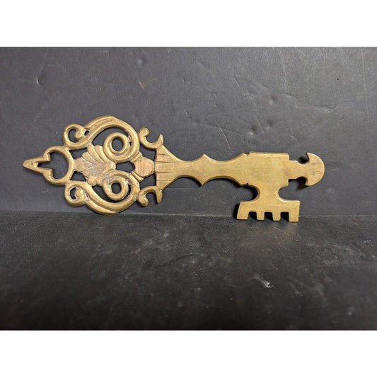 Brass Skeleton Key Vintage Decorative Wall Hanging 10" x 3.5" - Thin Brass Key