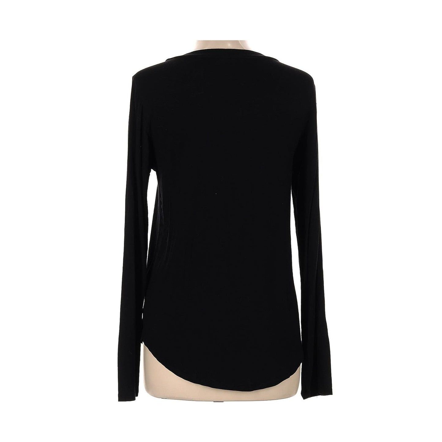 Nordstrom V-Neck Stretch Long Sleeve Pullover Top Size Small in Black NWT