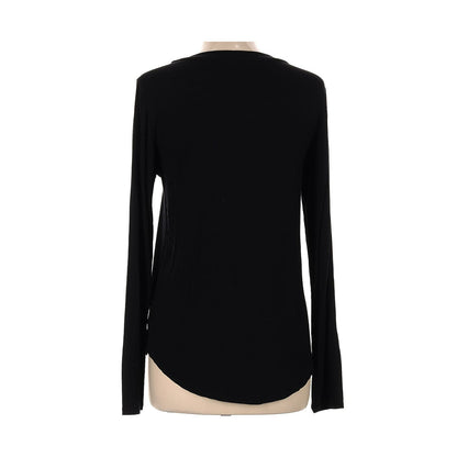 Nordstrom V-Neck Stretch Long Sleeve Pullover Top Size Small in Black NWT