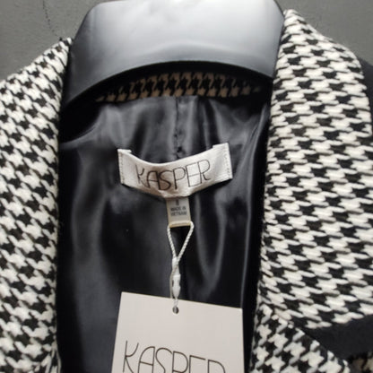 Kasper NWT Houndstooth Checked Blazer with Black Trim 8 Career Casual