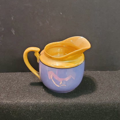 Takito Golden Orange Blue Lusterware Vintage Japanese Creamer 3 3/4"