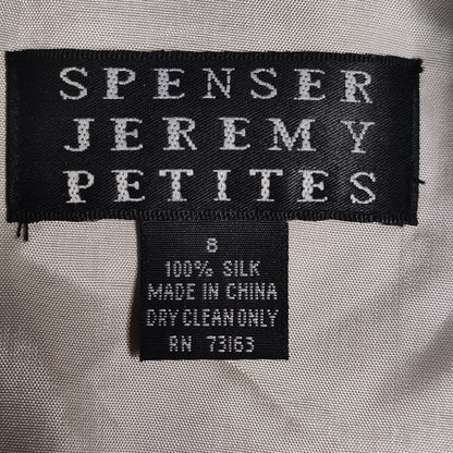 Spenser Jeremy Petites 100% Silk Button-Front Dress with Scalloped Tiered Collar