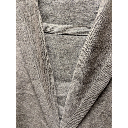 Vintage Barbara Carol Wool Knit Maxi Dress Grey Sailor Collar Bow Accent Medium