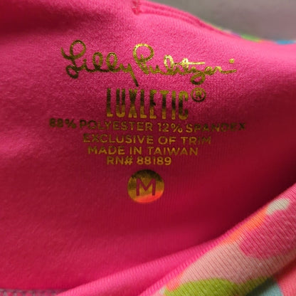 Lilly Pulitzer Luxletic crop leggings Medium "Fan Sea Pants" botanical print