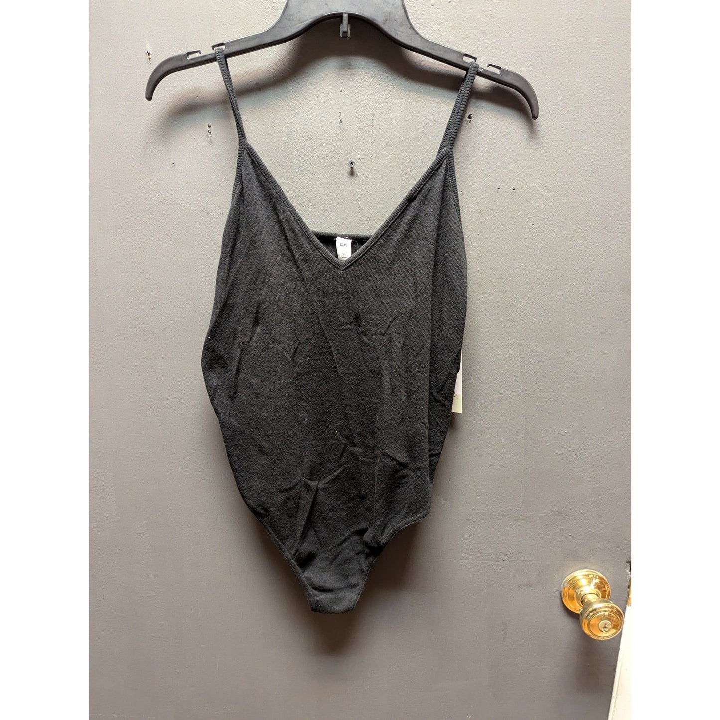 BP. Black Thong Bodysuit Women Size Large New Sleeveless Spaghetti Straps Layers