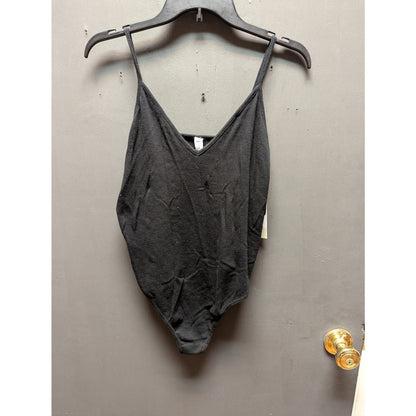 BP. Black Thong Bodysuit Women Size Large New Sleeveless Spaghetti Straps Layers