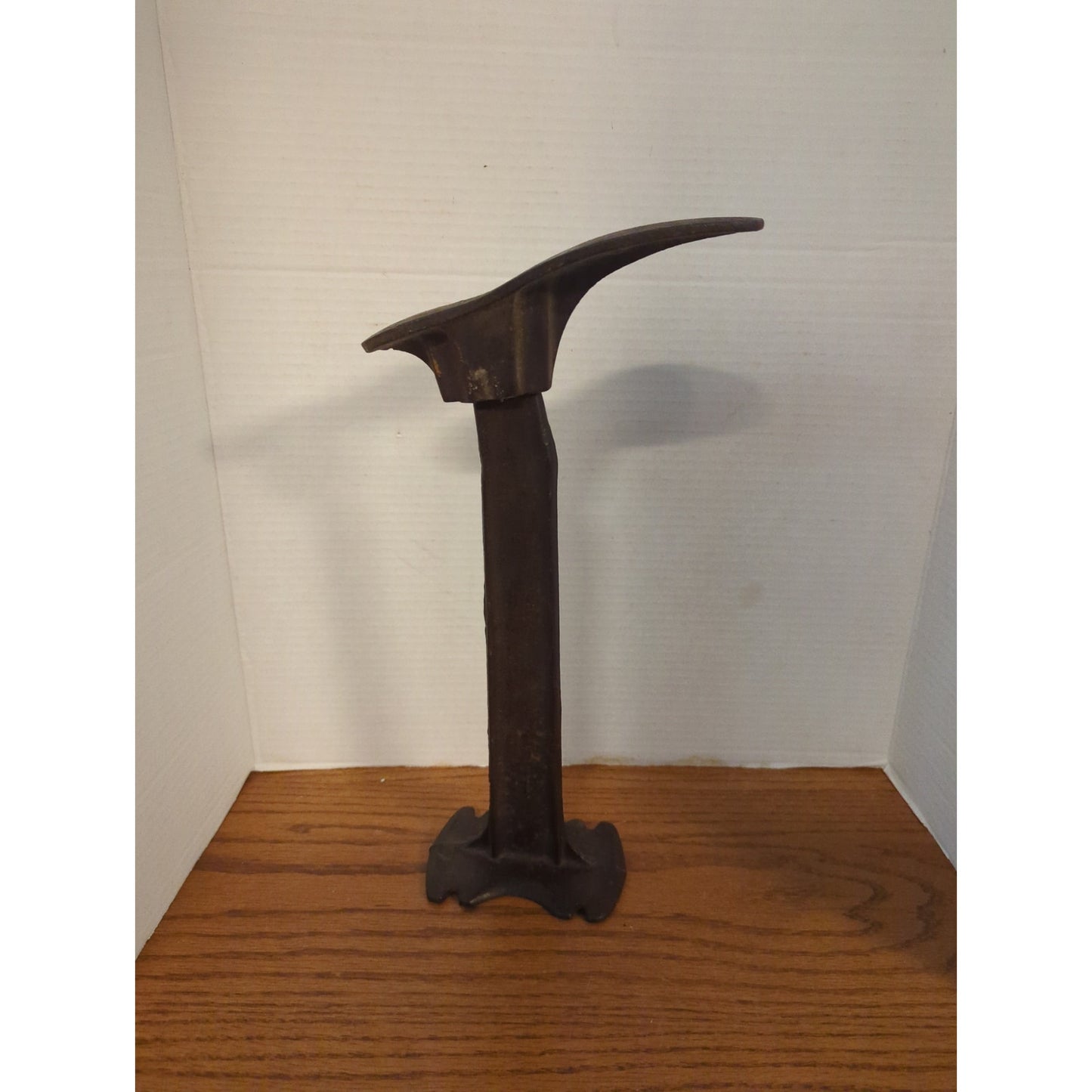 Antique Cast Iron Cobbler Shoe Last & Stand Vintage Industrial Craft Blacksmith