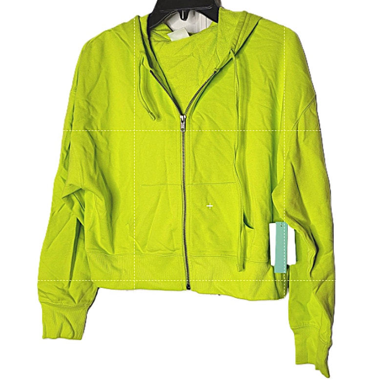 NWT Abound Crop Full Zip Long Sleeve Knit Hoodie in Green Prairie xl EXTRALARGE