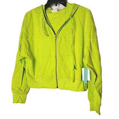 NWT Abound Crop Full Zip Long Sleeve Knit Hoodie in Green Prairie xl EXTRALARGE