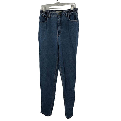 L.L. Bean Mom jeans High Waisted Mom Size 12 Tall Elastic Waist Tapered Leg