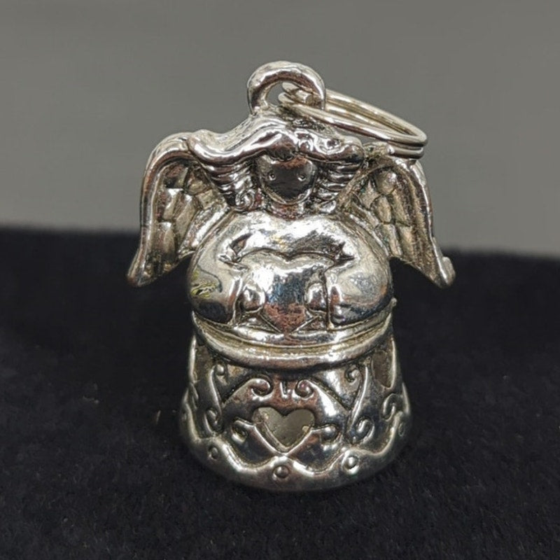 Vintage Antiqued Pot Metal Angel Poison Box Charm One Inch Detailed Wings Gothic