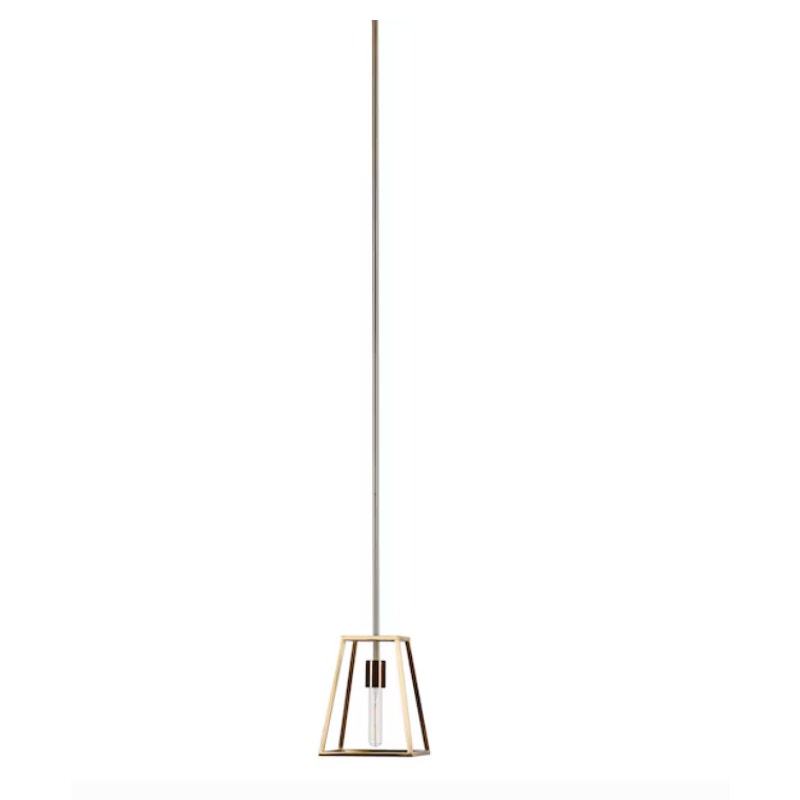 1 -Light Brass Traditional Clear glass Metal Dome Medium Hanging Pendant Light