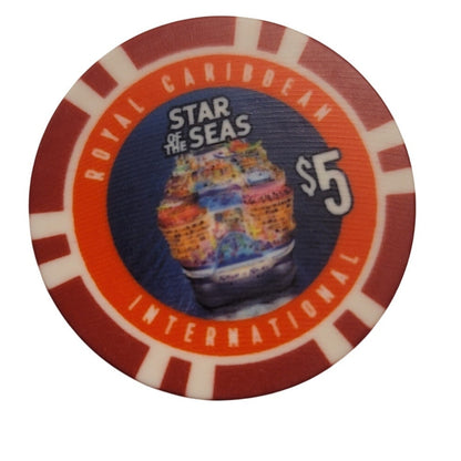 STAR of the Seas INAGURAL Royal Caribbean FRESH $5 Casino Chip 2 SIDED MINT