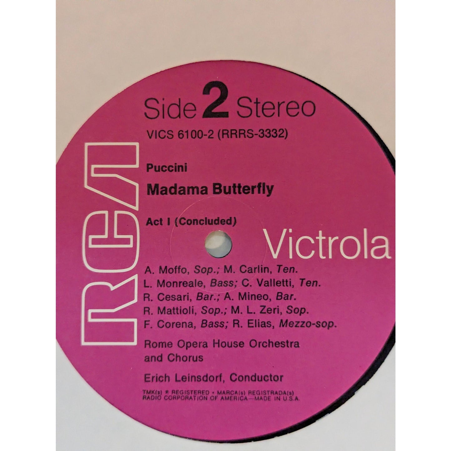 Puccini Madama Butterfly Moffo Valletti RCA Victrola VICS6100 Stereo 3LP Box Set