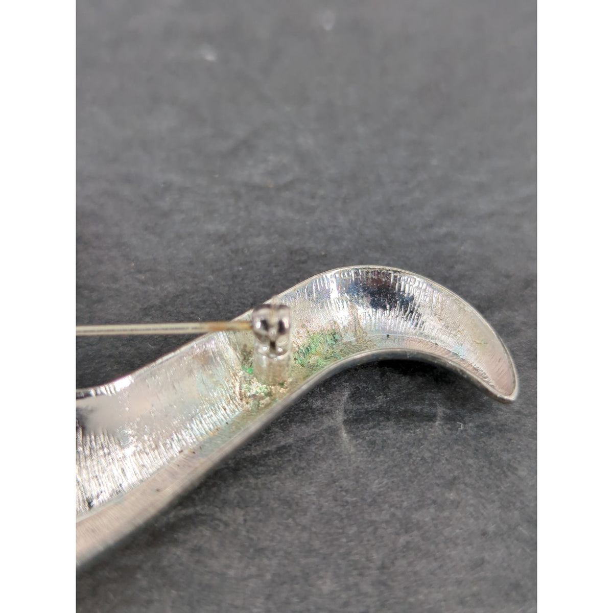 Vintage Monet Silver Tone Stylized Bird Swan Brooch Pin Retro Minimalist