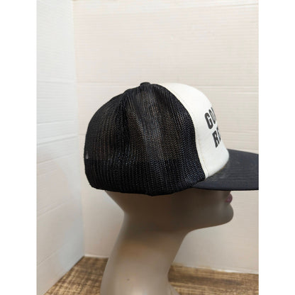 Vintage Goat Hill Reunion Black White Trucker Snapback Baseball Cap Hat Y2K