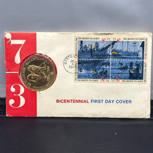 1973 American Revolution Bicentennial First Day Cover & Medal Set Unopened