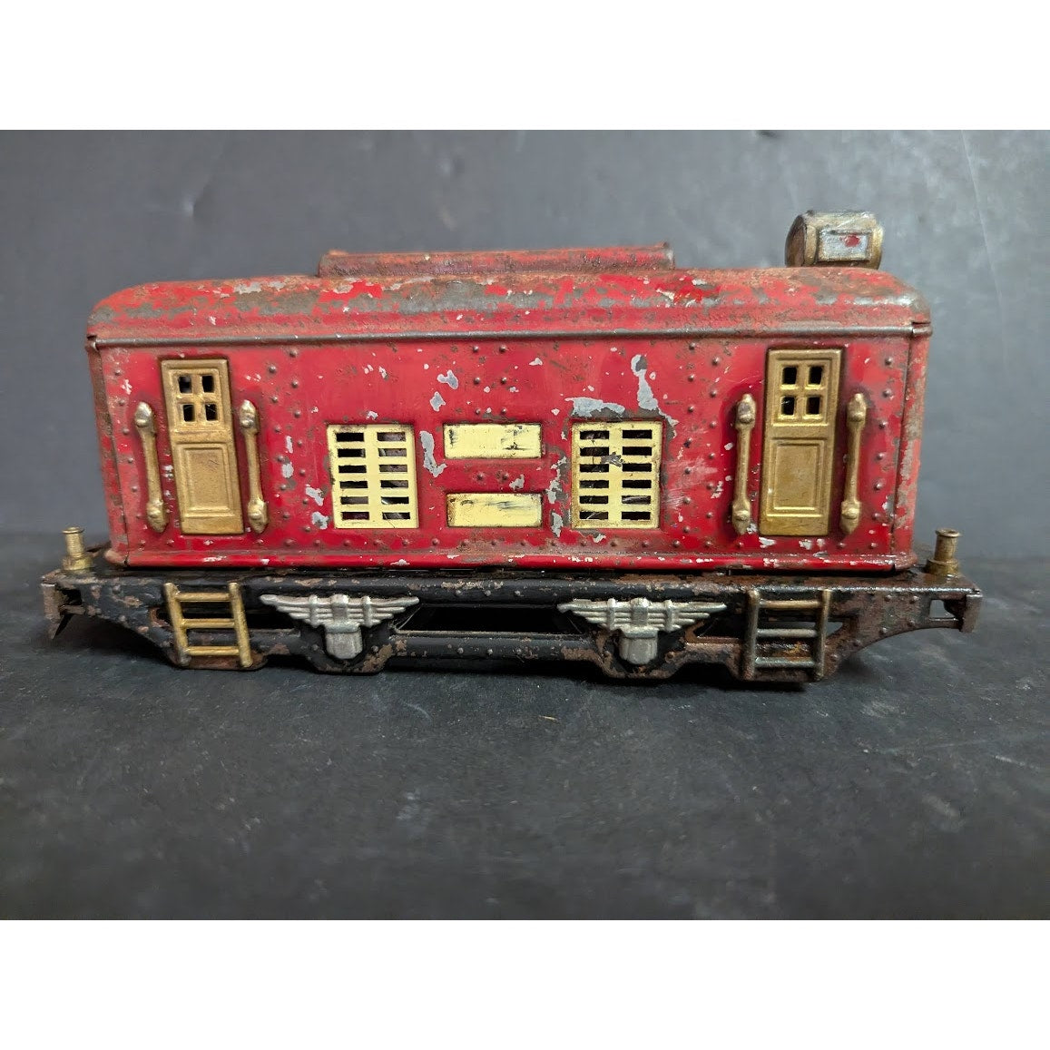 Vintage LIONEL 248 electric train "0" gauge Track metal boxcar 1920  red  Engine