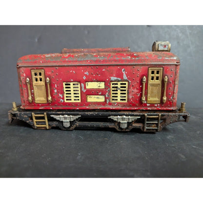 Vintage LIONEL 248 electric train "0" gauge Track metal boxcar 1920  red  Engine