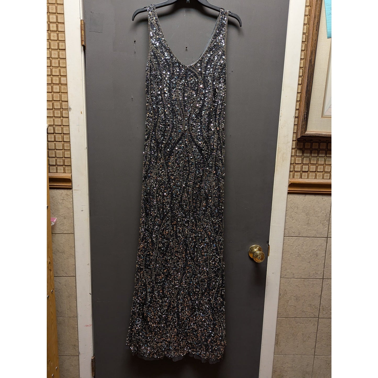 NWT Pisano Nights Beaded Sequin Formal Dress / Gown Size 10 NEW
