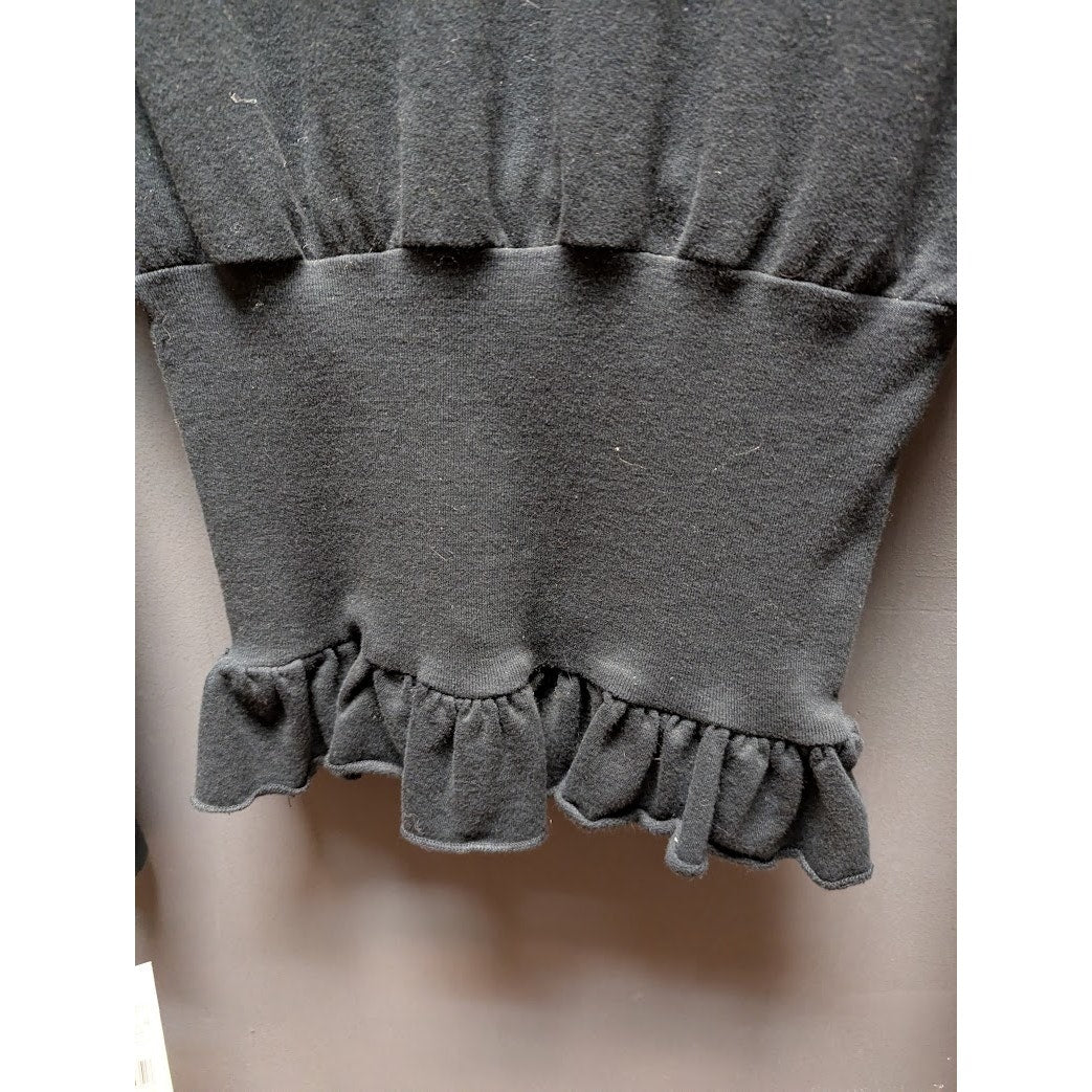 Habitual Size 14 blouse top long sleeve cinched waist black scoop neck cotton