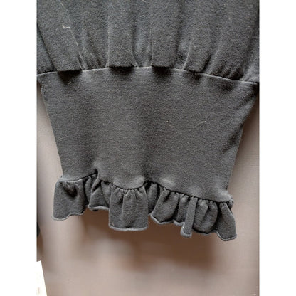 Habitual Size 14 blouse top long sleeve cinched waist black scoop neck cotton