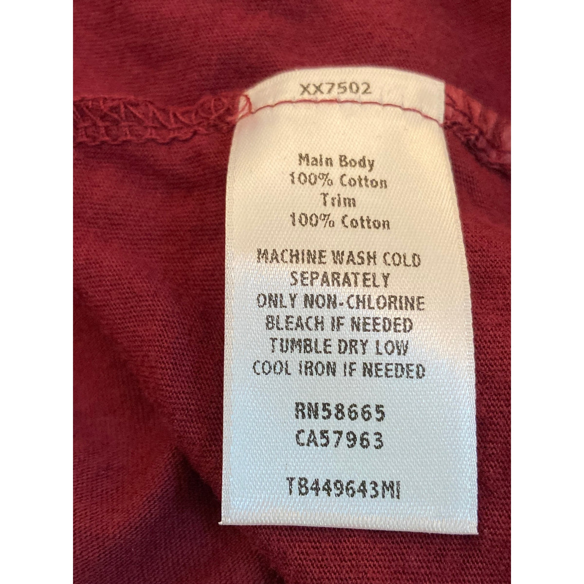 Treasure & Bond New York NYC Long Sleeve Tee Top xs extra-small Burgundy shirt