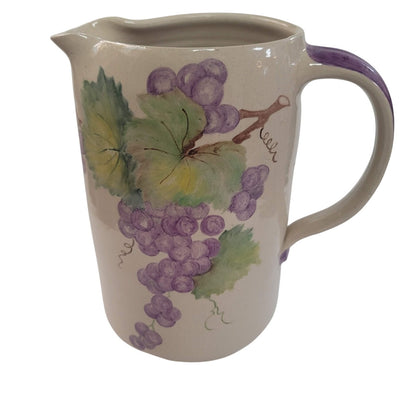 Handmade Pitcher Jug Grapes handle Master POTTER  Tommy Humphries green purple
