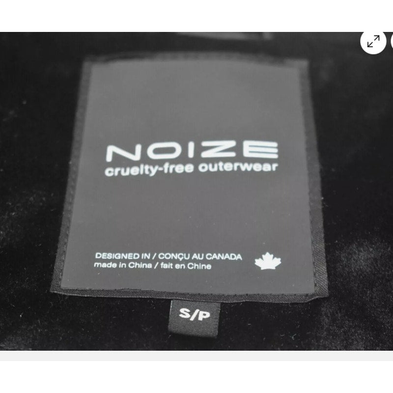 Noize Removable Hood Puffer Coat Long Sleeves Two Way Zip Flap Small vegan