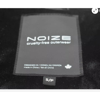 Noize Removable Hood Puffer Coat Long Sleeves Two Way Zip Flap Small vegan