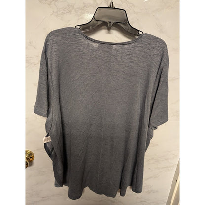 Melrose Market Size 3X scoop neck Grey Grisaille short sleeve top shirt blouse