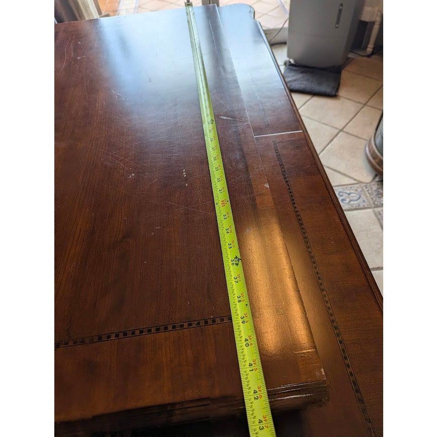 Secondhand Sandies: Dining Table w/ leaf and 6 Chairs Dark Walnut Stain