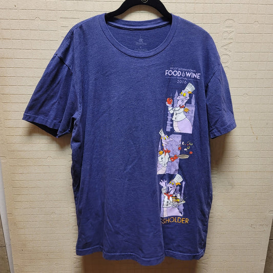 Disney Parks Size XL Food Wine Festival 2016 T-Shirt Womens Cotton