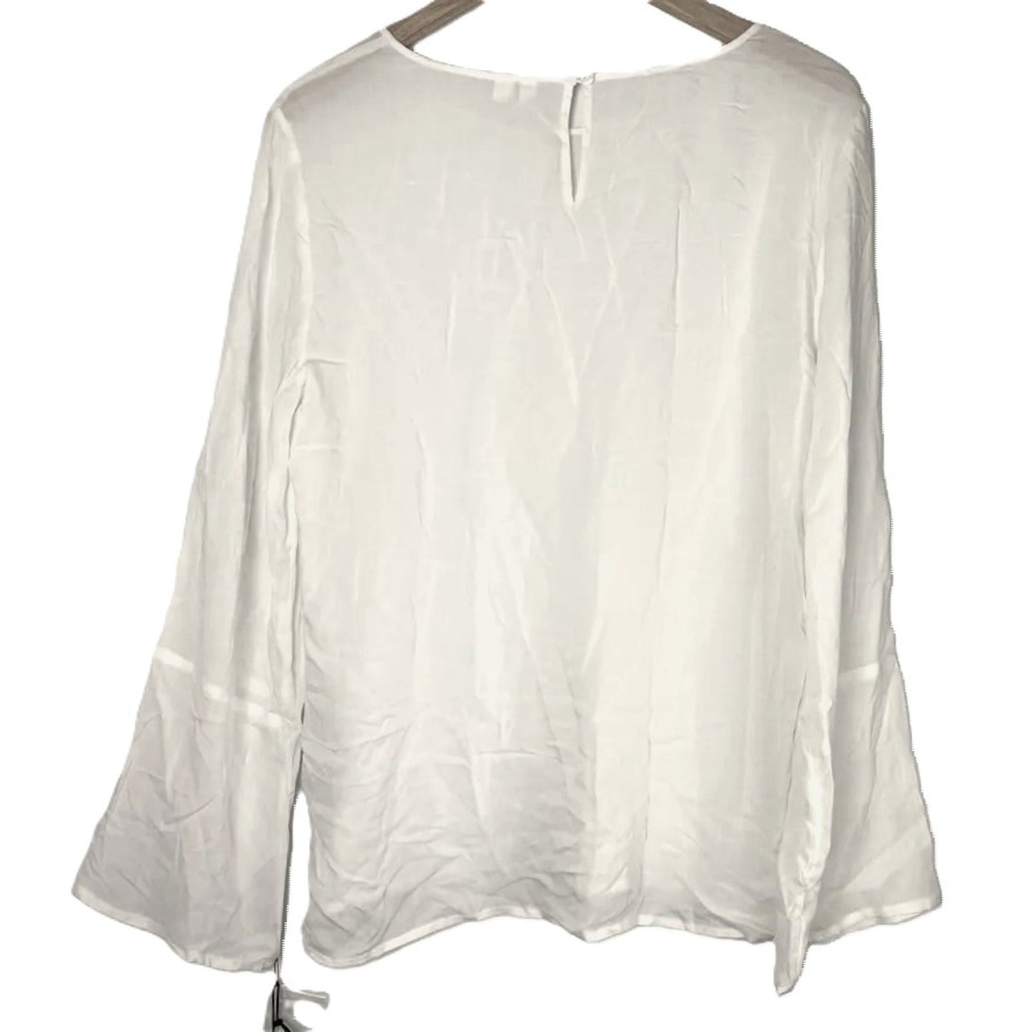 Treasure & Bond Soft Voile Round Neck Curve Hem Blouse Top XSmall XS Ivory NWT