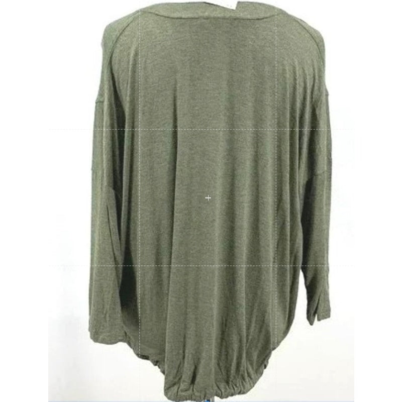 H by Bordeaux Drawstring Waist 3/4 Sleeve Top Sz XL/Extra Large in Sage NWT