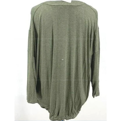 H by Bordeaux Drawstring Waist 3/4 Sleeve Top Sz XL/Extra Large in Sage NWT